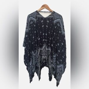 Soft Surroundings Aztec Geometric Kimono Navy Blue XLarge